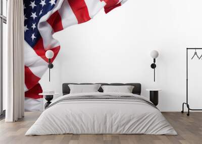 American Flag on Transparent Background Wall mural