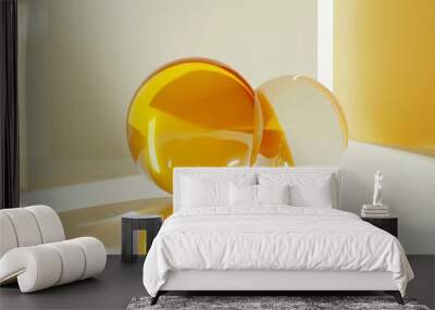 Golden Spheres in Sunlit Room Wall mural