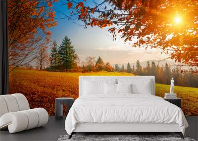 Colorful autumn landscape Wall mural