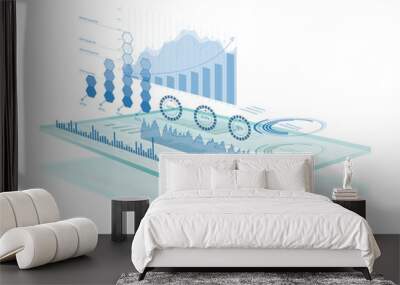 Futuristic touch screen interface Wall mural