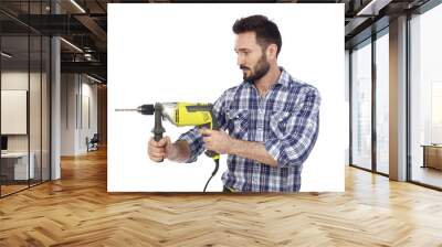 Handyman using drill Wall mural