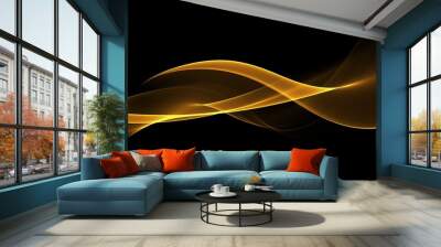  Abstract Golden Waves Background. Template Design  Wall mural