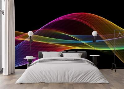  Abstract rainbow light wave futuristic background  Wall mural