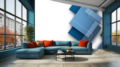 3D Abstract background with blue squares
 Wall mural