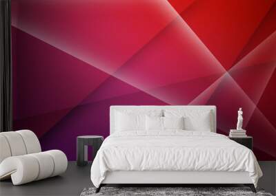 3D purple geometric abstract background overlap layer on dark space with light line effect decoration Wall mural