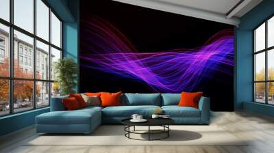 Abstract background, futuristic wavy  Wall mural