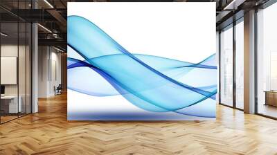 
Abstract blue background with dynamic soft gradient transparent wave  Wall mural