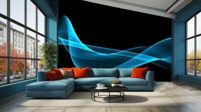 Abstract blue flow wave background  Wall mural