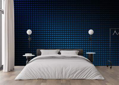 Abstract blue grid background abstract technology communication data Science Wall mural