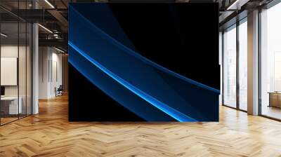 Abstract dark blue wave background. Graphic design banner pattern presentation background web template Wall mural