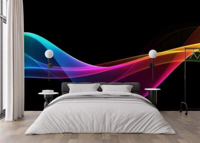 Abstract elegant background colorful wave design with space for your text Wall mural