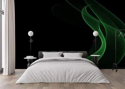 Abstract green and black wave background Wall mural