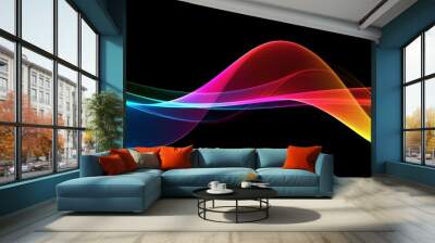 Abstract multicolored light waves background
 Wall mural