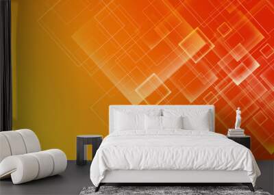 Abstract orange technology line  background Wall mural