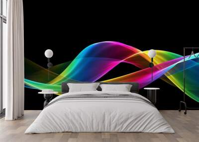 Abstract rainbow light wave futuristic background Wall mural