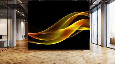 Abstract smooth color wave . Curve flow orange motion illustration Wall mural