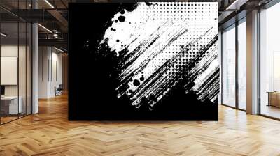 Black and white abstract grunge paint texture background Wall mural