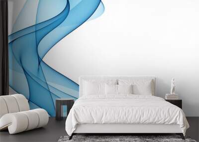 Blue abstract lines swoosh wave Smooth wave border background Wave blue flow Wall mural