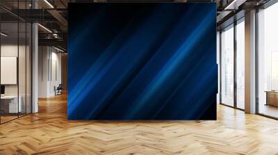 Blue abstract speed movement pattern with shiny glowing blurred line shape, gradient color Wall mural