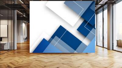 Bright blue geometric modern square design template Wall mural