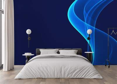 Color light blue abstract waves design  Wall mural