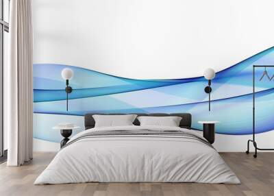 Color light blue abstract waves design Wall mural