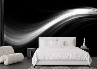 Magical black and white wave panorama background design Wall mural