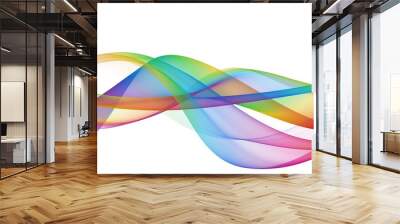 Multi color light abstract waves design Wall mural