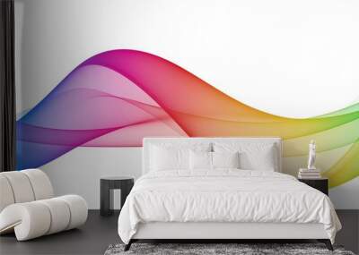 Multicolor light abstract waves design Wall mural