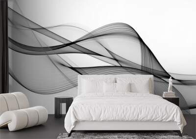 
Soft white and black wave background  Wall mural