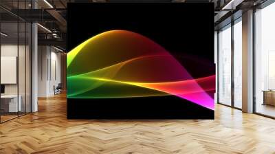 Wave abstract images, color design Abstract colored glowing wave Wall mural