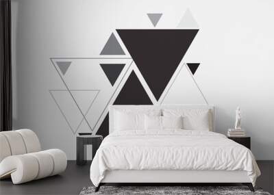 Black and white vector abstract background with triangle Wall mural