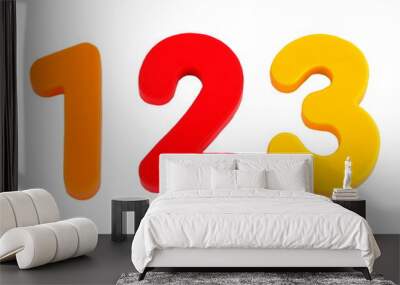 isolated numbers 1 2 3 Wall mural