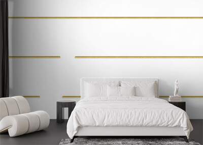 Horizontal gold metal mounting rods - on isolated transparent background. Wall mural