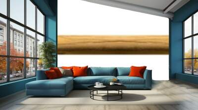 Long horizontal wooden beam on isolated transparent background Wall mural