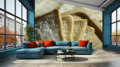 Closeup slided white bread from wheat Wall mural