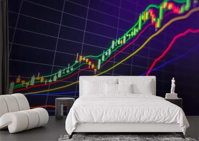 Stock exchange market graph. Finance, exconomic, business concept. Wall mural