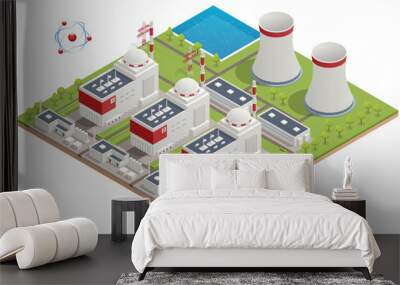 Isometric Nuclear Power Plants are a type of power plant that use the process of nuclear fission in order to generate electricity. Nuclear Reactor Wall mural