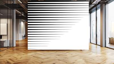 Horizontal line pattern. From thin line to thick. Parallel straight lines monochrome pattern geometric texture. Black streak. Faded dynamic backdrop. Vector illustration Wall mural