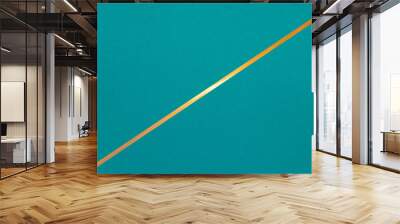 golden line on color paper background - abstract graphic design Wall mural