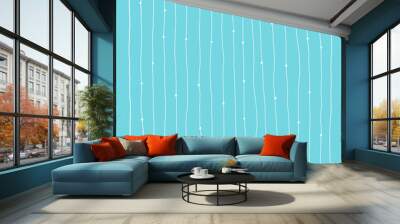 hand painted lines and dots - minimalistic design on trend color background Wall mural