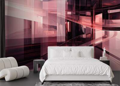  A futuristic design with overlapping transparent layers.  Wall mural