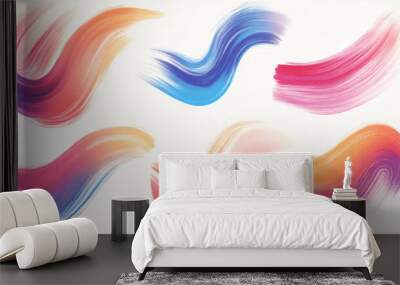  A set of abstract brushstroke patterns with soft gradients.  Wall mural