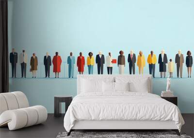 A powerful visual representation of income inequality among different demographics. Wall mural