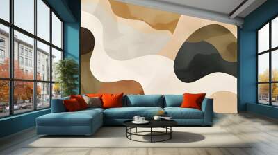 Abstract Wave Background with Neutral Colors. Wall mural