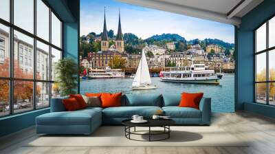 Cityscape of Lucerne, Switzerland Wall mural