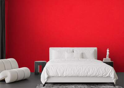 Crimson red felt texture abstract art background. Colored fabric fibers surface. Empty space. Wall mural