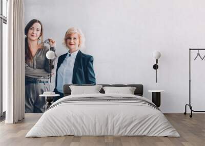 Female professional success. Ambition aspiration growth. Three confident business women. Wall mural