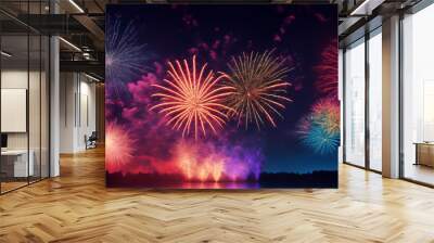 fireworks in the sky Wall mural