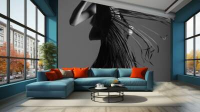 Black and white fashion portrait Wall mural